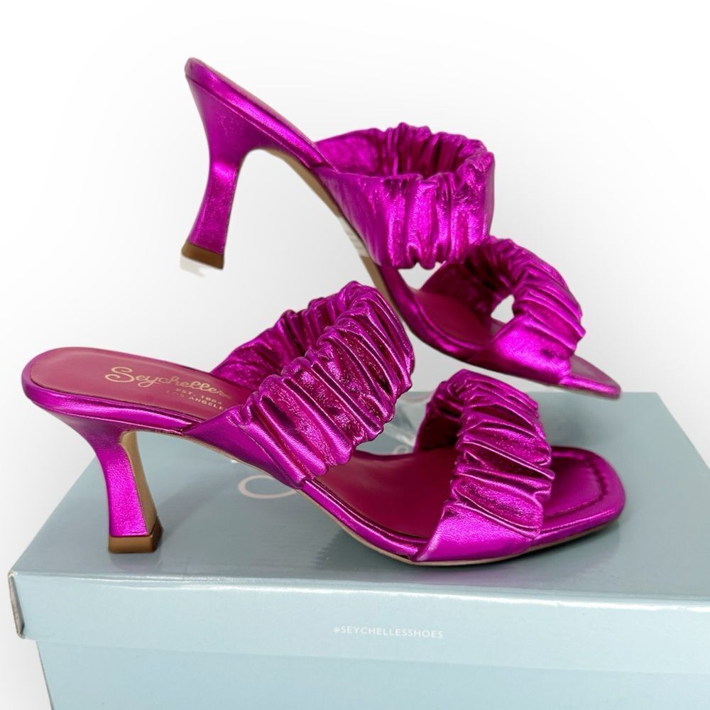 Seychelles NIB Leeward Metallic Sandal‎ in Fuschia - size 7 - Picture 2 of 10